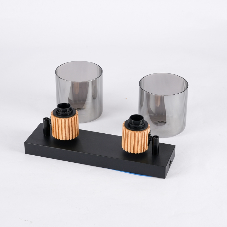 Brilagi - Taškinis šviestuvas HYGGE 2xE14/15W/230V juoda/dūminė