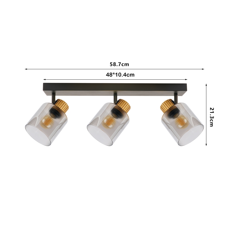 Brilagi - Taškinis šviestuvas HYGGE 2xE14/15W/230V juoda/dūminė