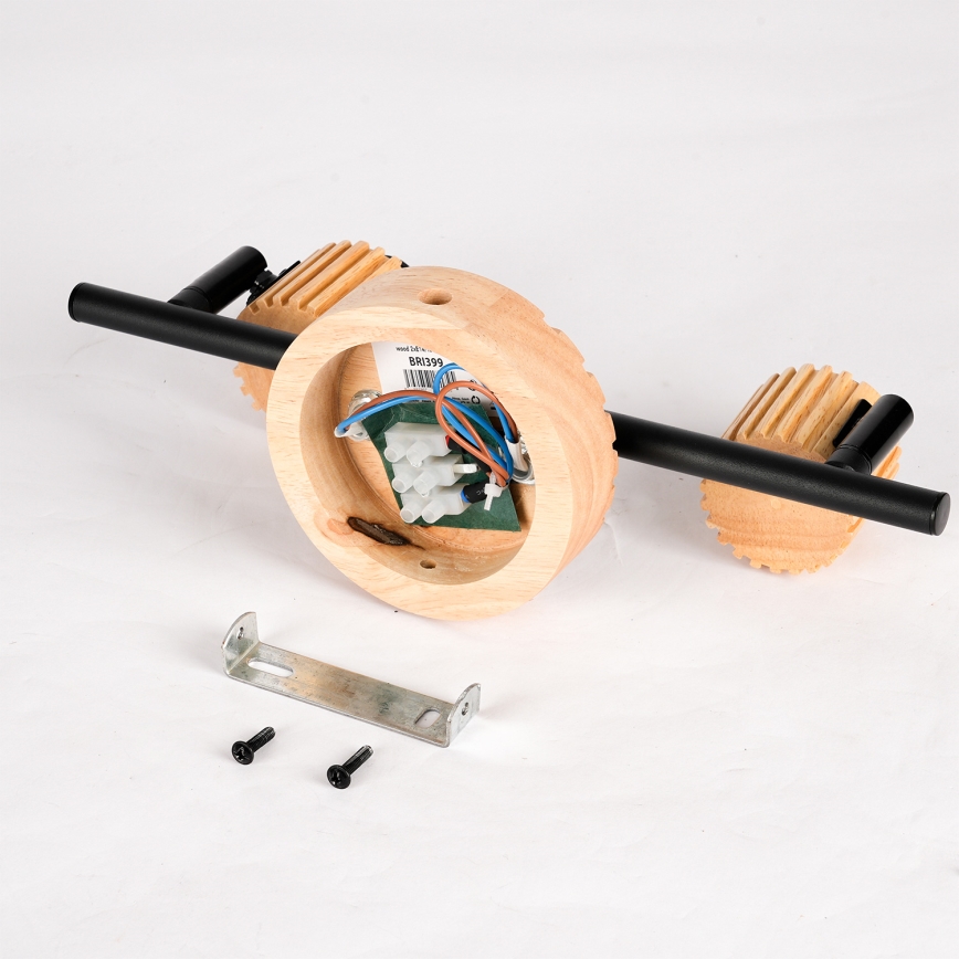 Brilagi - Taškinis šviestuvas HYGGE 2xE14/15W/230V kaučiukmedis/dūminė