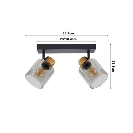 Brilagi - Taškinis šviestuvas HYGGE 3xE14/15W/230V juoda/dūminė