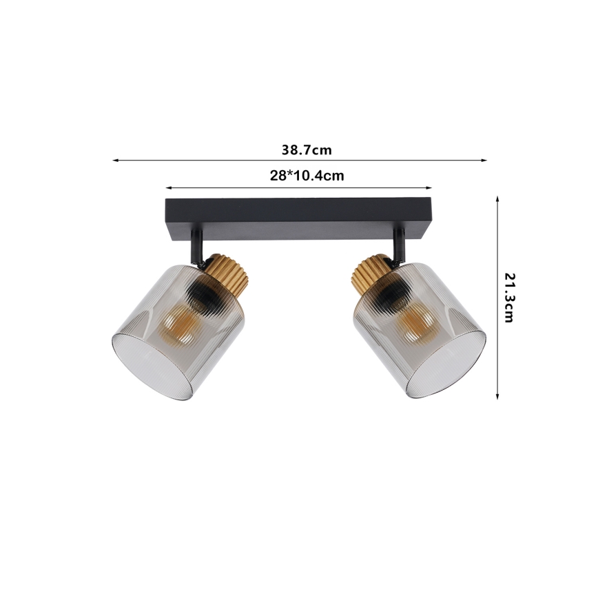 Brilagi - Taškinis šviestuvas HYGGE 3xE14/15W/230V juoda/dūminė