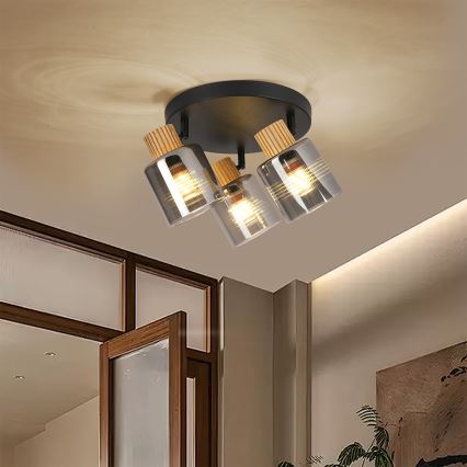 Brilagi - taškinis šviestuvas HYGGE 3xE14/15W/230V juodas/dūminis