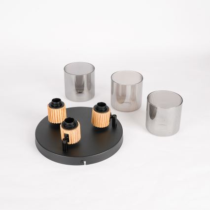 Brilagi - taškinis šviestuvas HYGGE 3xE14/15W/230V juodas/dūminis