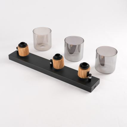 Brilagi - Taškinis šviestuvas HYGGE 3xE14/15W/230V juodas/dūminis