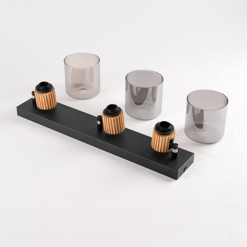 Brilagi - Taškinis šviestuvas HYGGE 3xE14/15W/230V juodas/dūminis