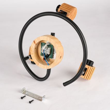 Brilagi - Taškinis šviestuvas HYGGE 3xE14/15W/230V kaučiukmedis/dūminė