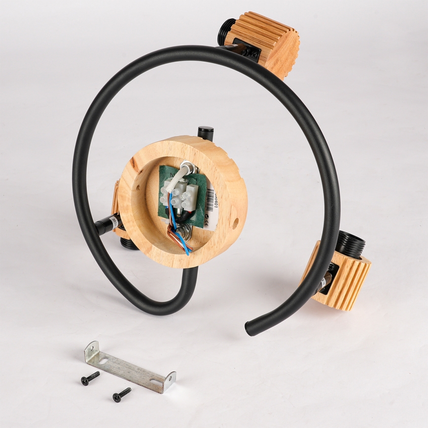 Brilagi - Taškinis šviestuvas HYGGE 3xE14/15W/230V kaučiukmedis/dūminė