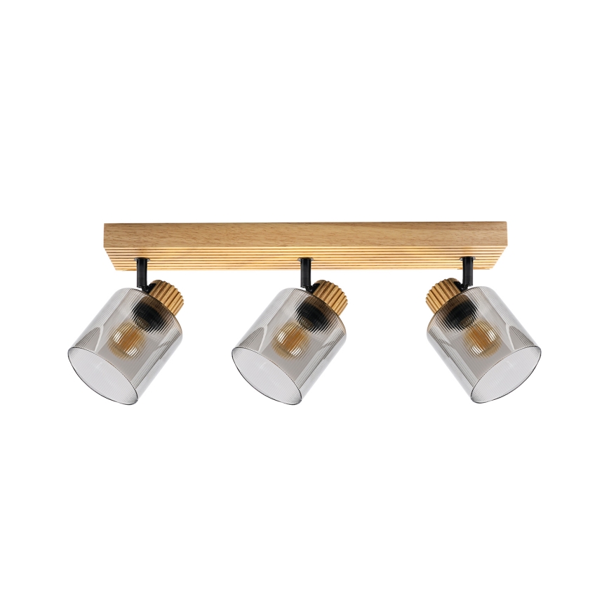 Brilagi - Taškinis šviestuvas HYGGE 3xE14/15W/230V mediena/dūminis