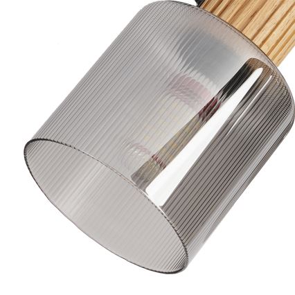 Brilagi - Taškinis šviestuvas HYGGE 3xE14/15W/230V medinis/dūminis