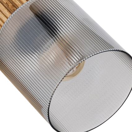 Brilagi - Taškinis šviestuvas HYGGE 3xE14/15W/230V medinis/dūminis