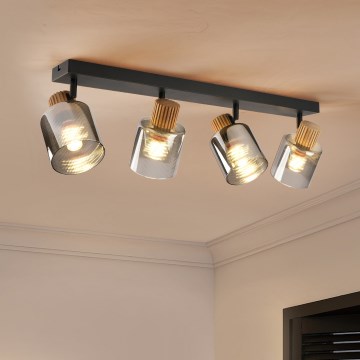 Brilagi - Taškinis šviestuvas HYGGE 4xE14/15W/230V juodas/dūminis