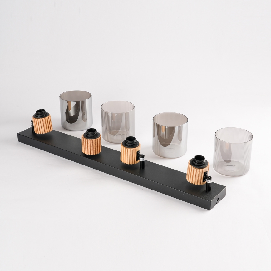 Brilagi - Taškinis šviestuvas HYGGE 4xE14/15W/230V juodas/dūminis