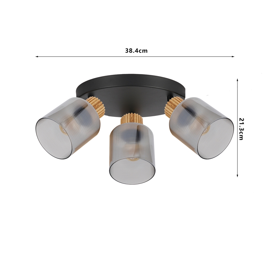 Brilagi - Taškinis šviestuvas HYGGE 4xE14/15W/230V juodas/dūminis