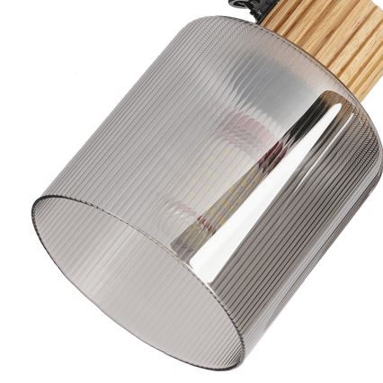 Brilagi - Taškinis šviestuvas HYGGE 4xE14/15W/230V kaučiukmedis/dūminis