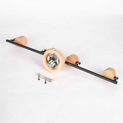 Brilagi - Taškinis šviestuvas HYGGE 4xE14/15W/230V kaučiukmedis/dūminis