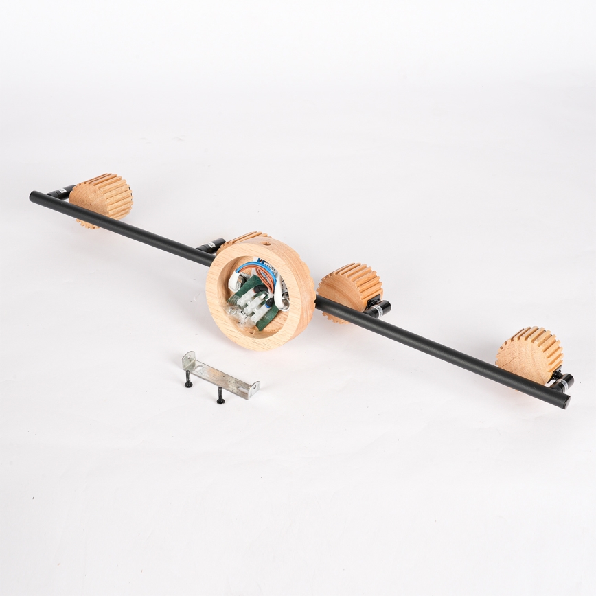 Brilagi - Taškinis šviestuvas HYGGE 4xE14/15W/230V kaučiukmedis/dūminis