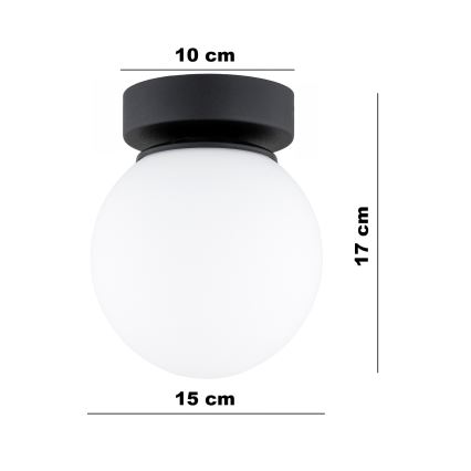 BRILAGI - taškinis šviestuvas MILO 1xE27/60W/230V, skersmuo 15 cm, juodas
