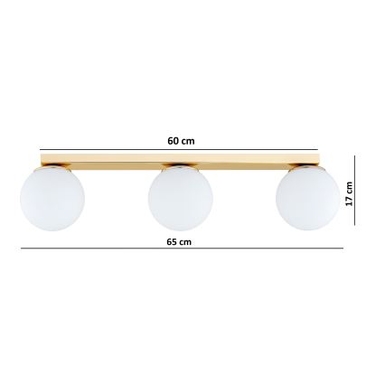 BRILAGI - taškinis šviestuvas MILO 3xE27/60W/230V auksinis