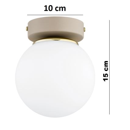 Brilagi - taškinis šviestuvas MILO ECRU 1xE27/60W/230V smėlinė/auksinė