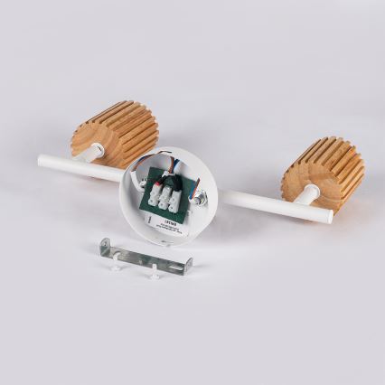 Brilagi - Taškinis šviestuvas MODERN WOOD 2xGU10/8W/230V kaučiukmedis/balta