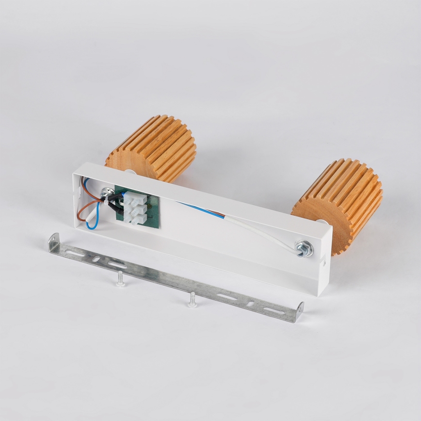 Brilagi - Taškinis šviestuvas MODERN WOOD 2xGU10/8W/230V kaučiukmedis/balta