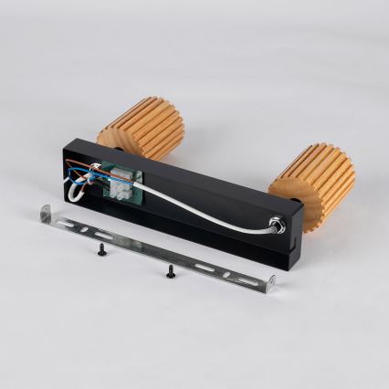 Brilagi - Taškinis šviestuvas MODERN WOOD 2xGU10/8W/230V mediena/juoda