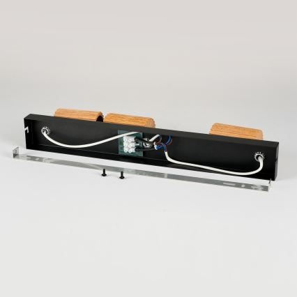 Brilagi - Taškinis šviestuvas MODERN WOOD 3xGU10/8W/230V kaučiukmedis/juoda