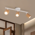 Brilagi - Taškinis šviestuvas MODERN WOOD 3xGU10/8W/230V mediena/balta