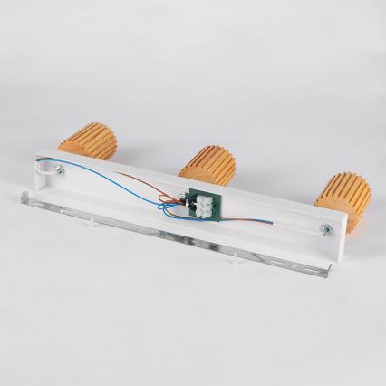 Brilagi - Taškinis šviestuvas MODERN WOOD 3xGU10/8W/230V mediena/balta