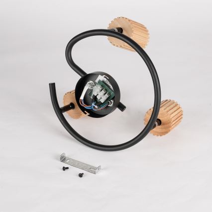 Brilagi - Taškinis šviestuvas MODERN WOOD 3xGU10/8W/230V mediena/juoda