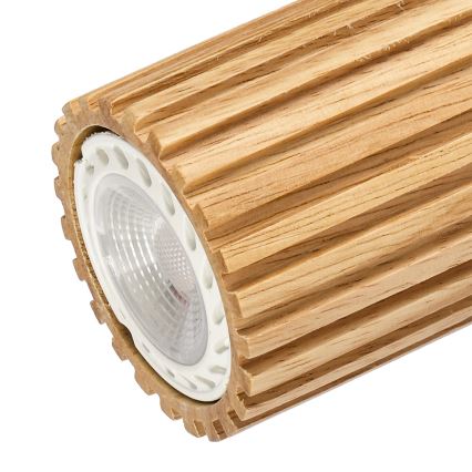 Brilagi - Taškinis šviestuvas MODERN WOOD 4xGU10/8W/230V kaučiukmedis/balta