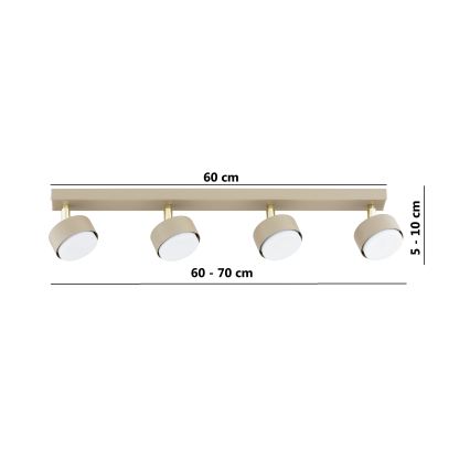 Brilagi - taškinis šviestuvas MONO 4xGX53/12W/230V smėlinis