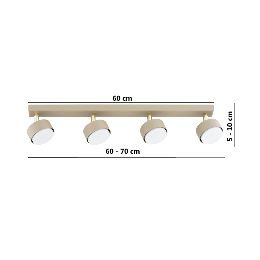 Brilagi - taškinis šviestuvas MONO 4xGX53/12W/230V smėlinis