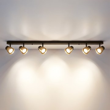 Brilagi - Taškinis šviestuvas NUGGET 6xGU10/30W/230V juoda/auksinė
