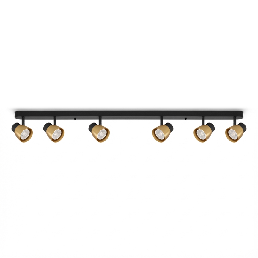 Brilagi - Taškinis šviestuvas NUGGET 6xGU10/30W/230V juoda/auksinė