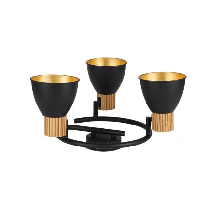 Brilagi - Taškinis šviestuvas ODENSE 3xE14/10W/230V kaučiukmedis/juoda