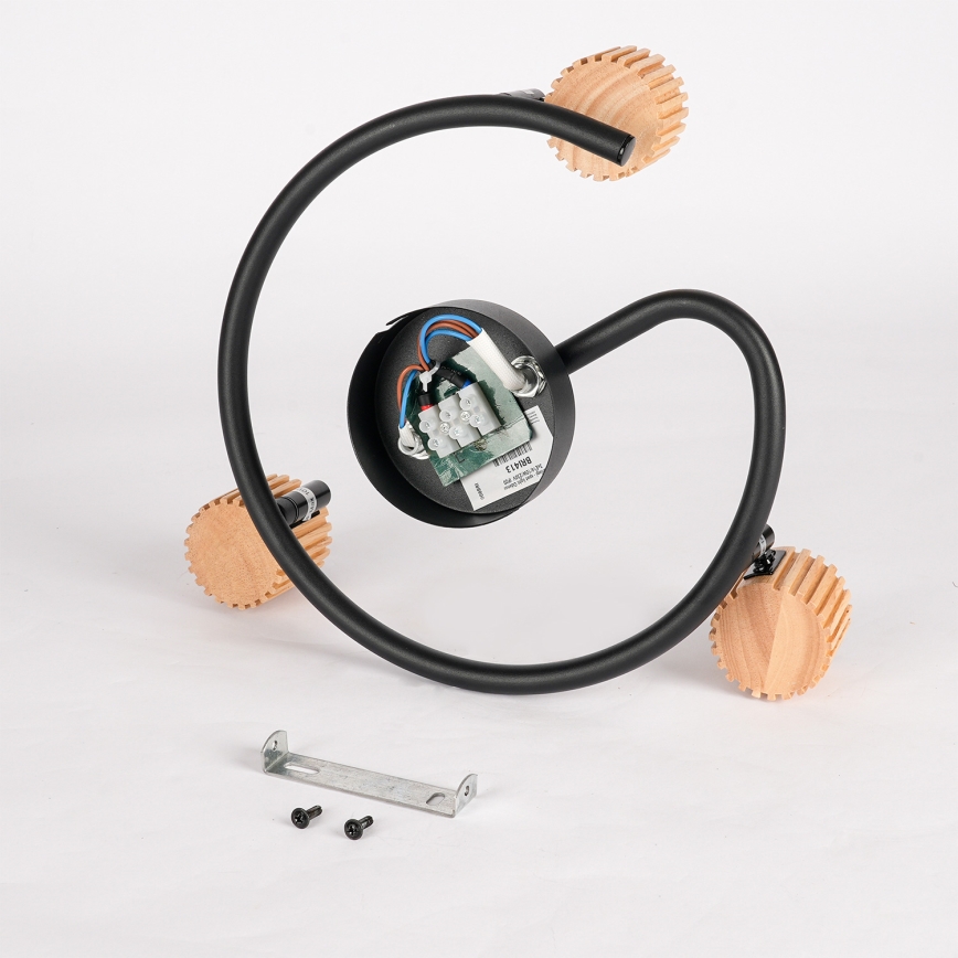 Brilagi - Taškinis šviestuvas ODENSE 3xE14/10W/230V kaučiukmedis/juoda