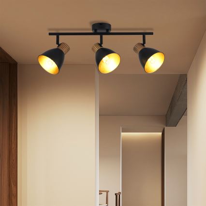 Brilagi - Taškinis šviestuvas ODENSE 3xE14/10W/230V kaučiukmedis/juoda