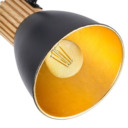 Brilagi - Taškinis šviestuvas ODENSE 3xE14/10W/230V mediena/juoda