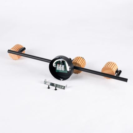 Brilagi - Taškinis šviestuvas ODENSE 3xE14/10W/230V mediena/juoda