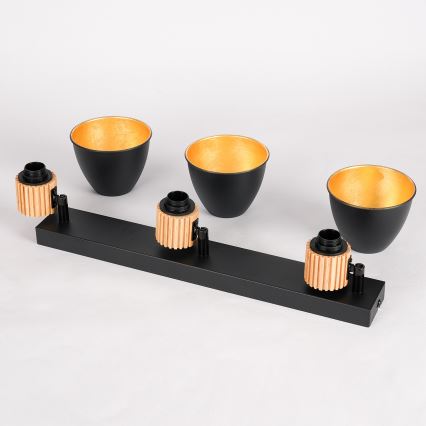 Brilagi - Taškinis šviestuvas ODENSE 3xE14/10W/230V mediena/juoda