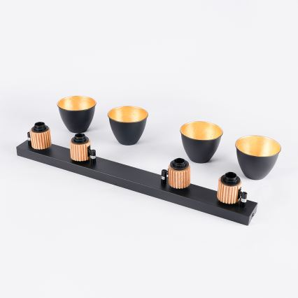 Brilagi - Taškinis šviestuvas ODENSE 4xE14/10W/230V mediena/juoda