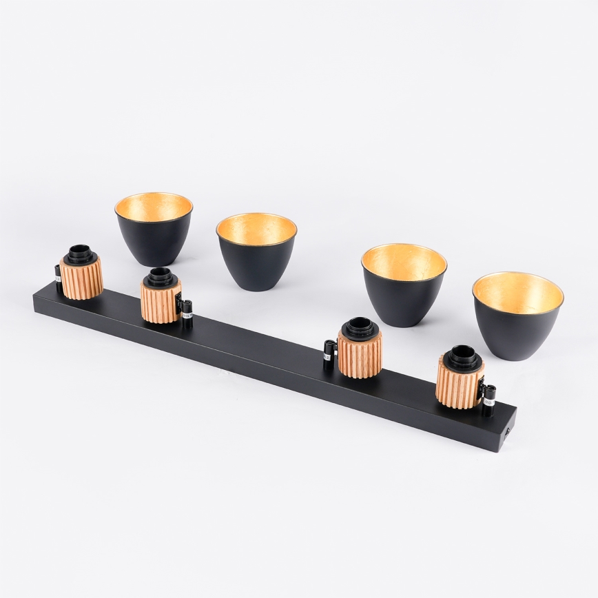 Brilagi - Taškinis šviestuvas ODENSE 4xE14/10W/230V mediena/juoda