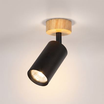 Brilagi - Taškinis šviestuvas SELE 1xGU10/30W/230V juodas/ąžuolo dekoras