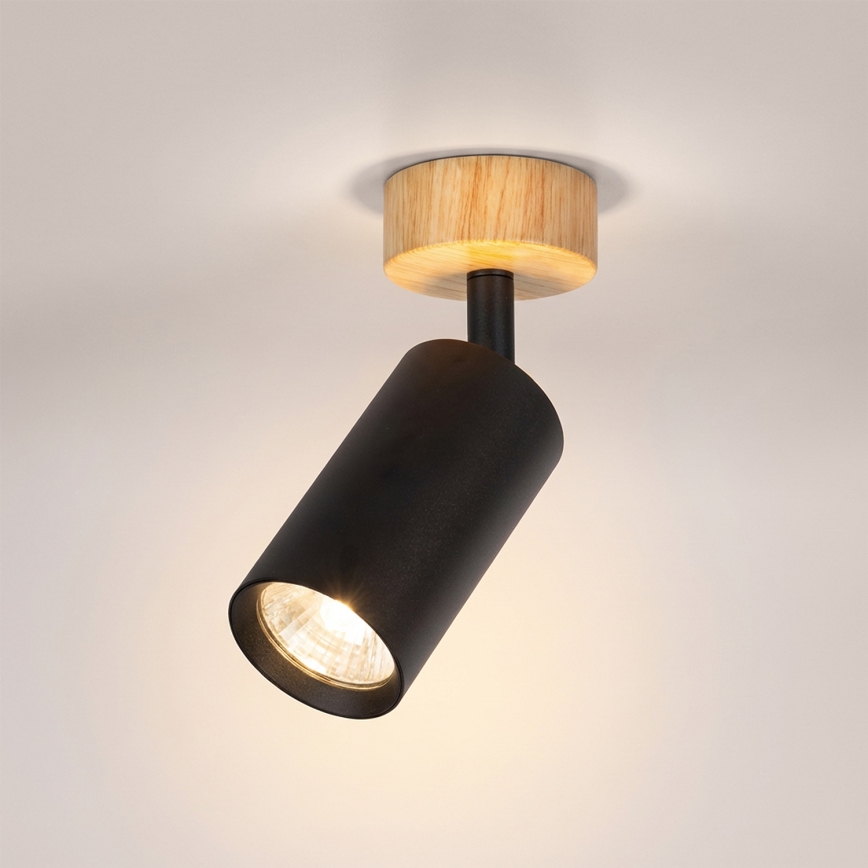 Brilagi - Taškinis šviestuvas SELE 1xGU10/30W/230V juodas/ąžuolo dekoras