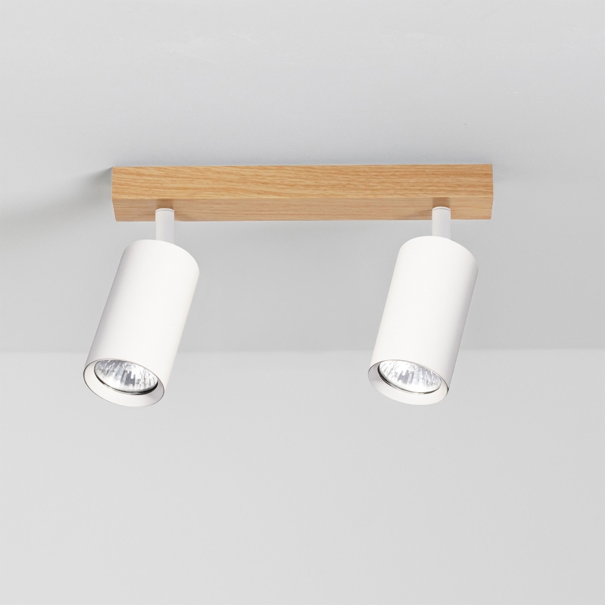 Brilagi - Taškinis šviestuvas SELE 2xGU10/30W/230V balta/ąžuolo dekoras