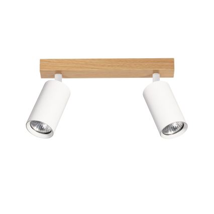 Brilagi - Taškinis šviestuvas SELE 2xGU10/30W/230V balta/ąžuolo dekoras