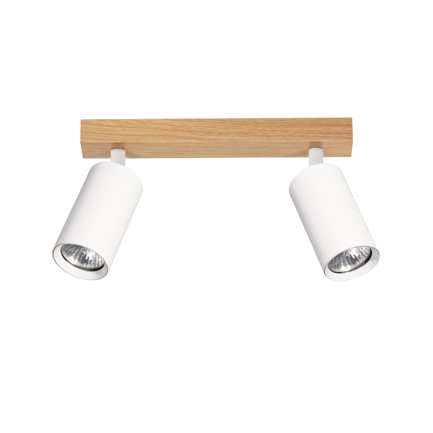 Brilagi - Taškinis šviestuvas SELE 2xGU10/30W/230V balta/ąžuolo dekoras