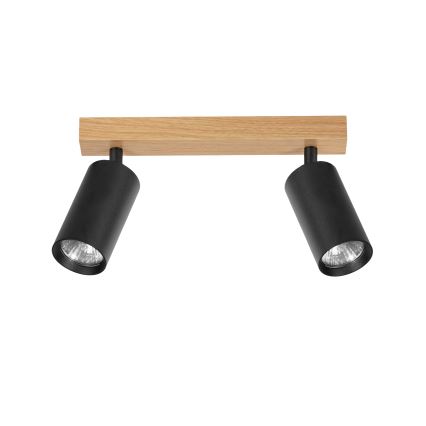 Brilagi - Taškinis šviestuvas SELE 2xGU10/30W/230V juodas/ąžuolo dekoras