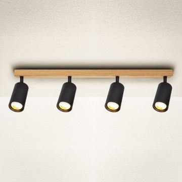 Brilagi - Taškinis šviestuvas SELE 4xGU10/30W/230V juodas/ąžuolo dekoras